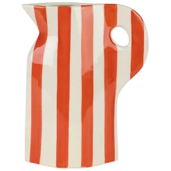 Fabrique de Styles Vases Et Soliflores*Vase pichet en grès rayé et blanc h24cm - Artist