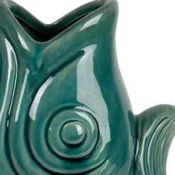 Fabrique de Styles Vases Et Soliflores*Vase poisson en grès émeraude h30.5cm - mer