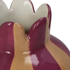 Fabrique de Styles Vases Et Soliflores*Vase rayures grès violet 10x10x16cm