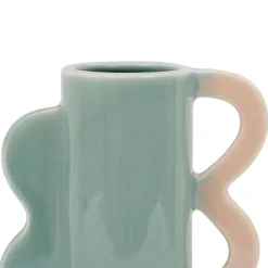 Fabrique de Styles Vases Et Soliflores*Vase vert et corail en grès - funny