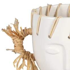 Fabrique de Styles Vases Et Soliflores*Vase visage en dolomite écru h17cm - Visage-Arty