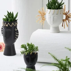 Fabrique de Styles Vases Et Soliflores*Vase visage en dolomite h14cm - Visage-Arty