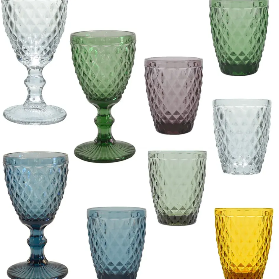 Fabrique de Styles Verres À Vin*Verre à pied en verre ambré 20cl - Diamond