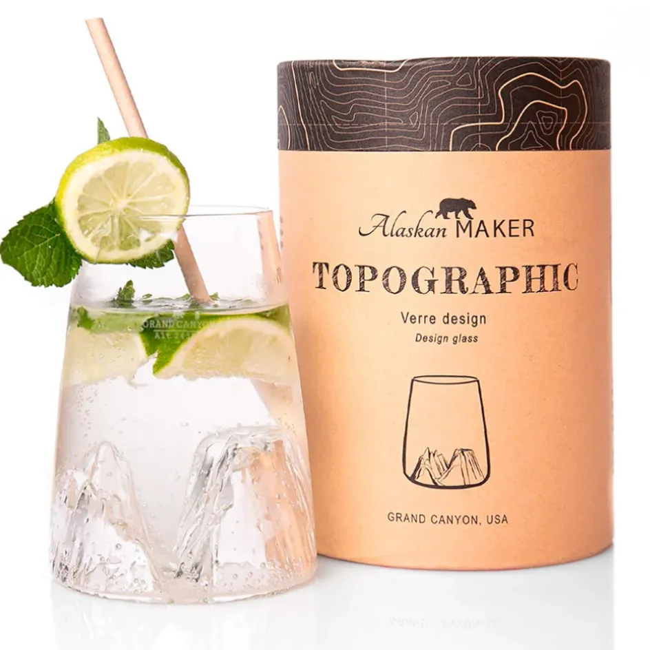 Fabrique de Styles Verres À Eau Et Gobelets*Verre design Grand Canyon - Topographic