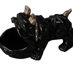Fabrique de Styles Petits Objets Déco*Vide poche bulldog noir h16.5cm