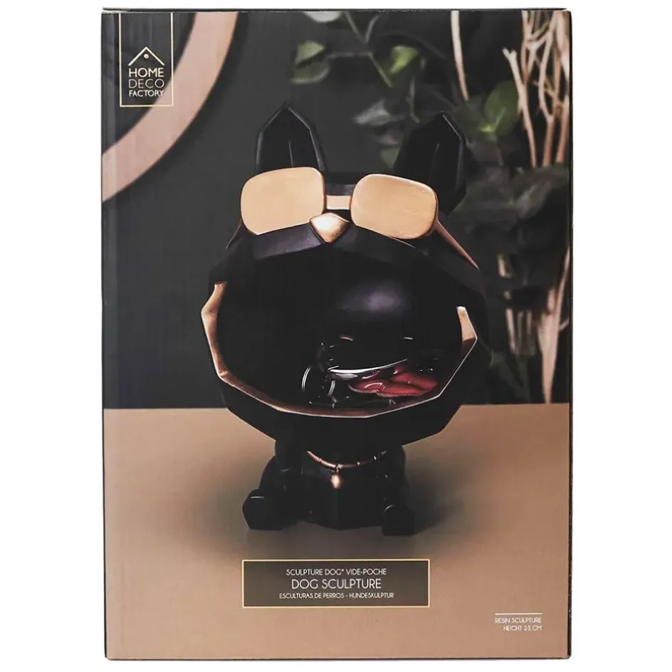 Fabrique de Styles Petits Objets Déco*Vide poche chien a lunettes noir